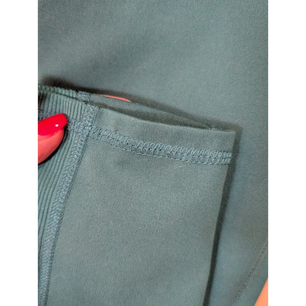 Xersion Womens Ankle Leggings Teal Green High Waist Ribbed Pockets Size 7/8 - Picture 8 of 9